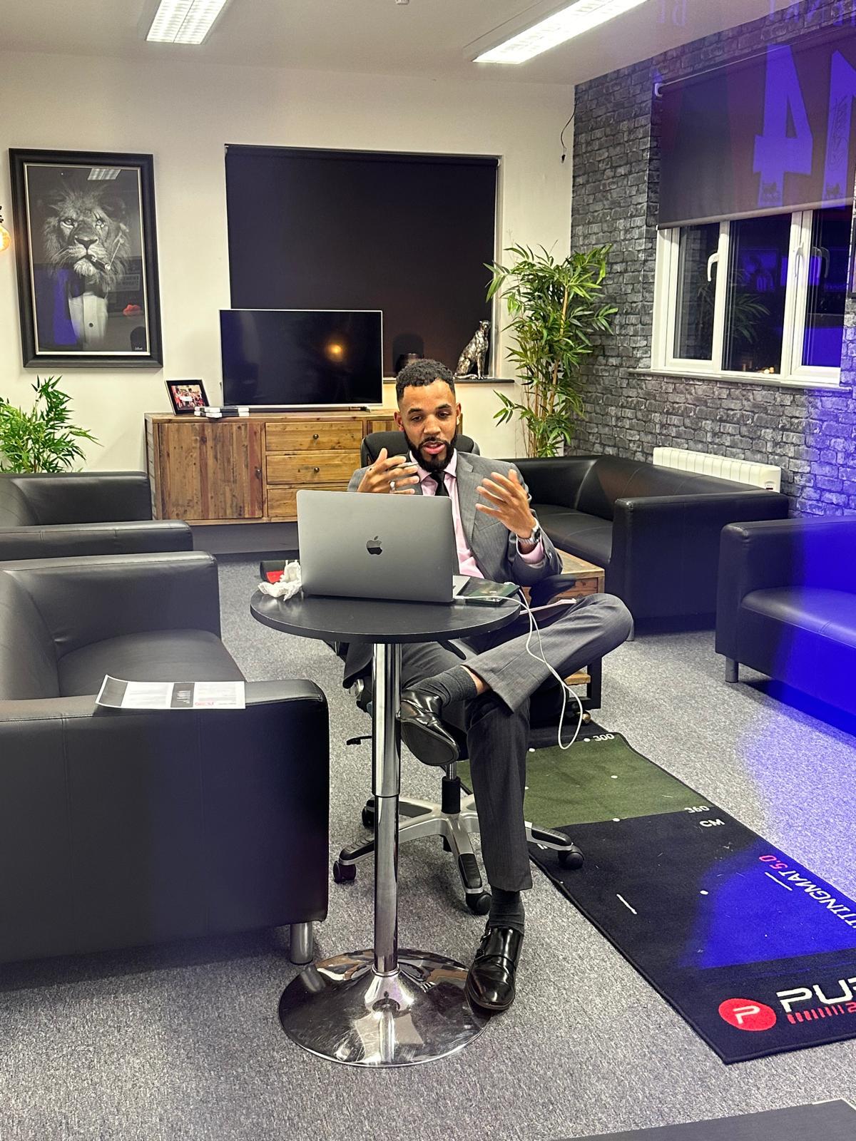 Declan Kesington leading a leadership development seminar for managers in the UK